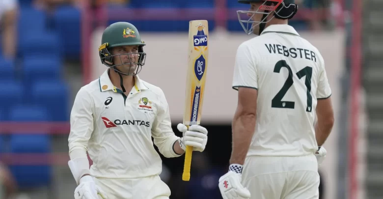 carey and webster partnership in australia vs west indies test match