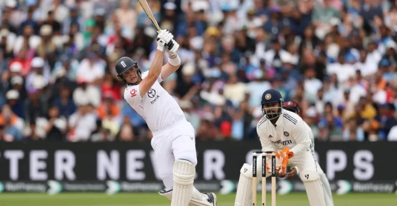 jamie smith celebrates unbeaten century against india at edgbaston