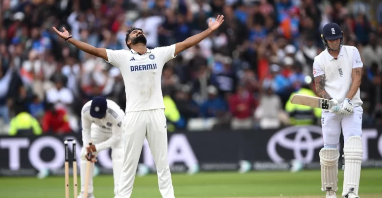 akash deep celebrates his 10-wicket haul against england at edgbaston