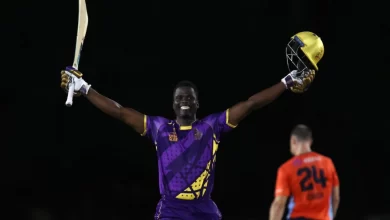 andre fletcher celebrates his century for los angeles knight riders against san francisco unicorns