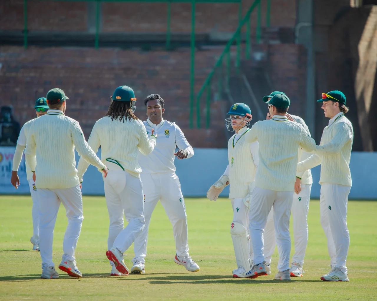 senuran muthusamy celebrates crucial wicket during second test vs zimbabwe