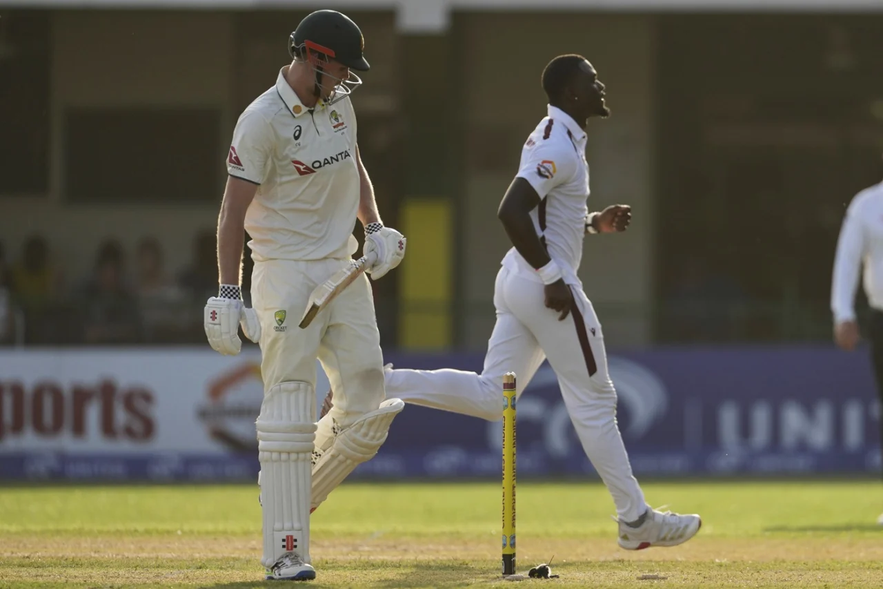 cameron green bats under pressure against west indies at sabina park