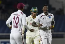 alzarri joseph bowls fiery spell against australia at sabina park