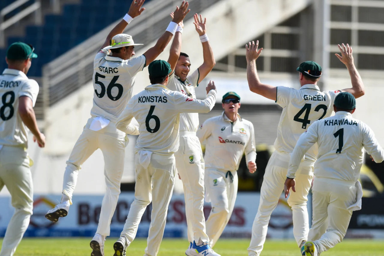 scott boland takes test hat trick against west indies under lights at sabina park