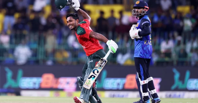 tanzid hasan tamim celebrates match-winning innings against sri lanka in colombo