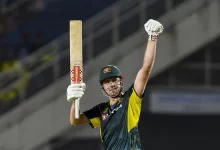 cameron green celebrates half-century in t20i against west indies in st kitts