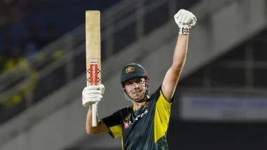 cameron green celebrates half-century in t20i against west indies in st kitts