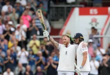 ben stokes celebrates century against india at old trafford