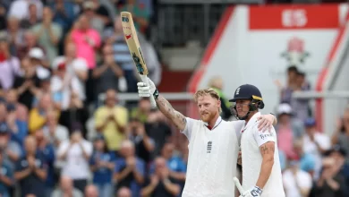 ben stokes celebrates century against india at old trafford