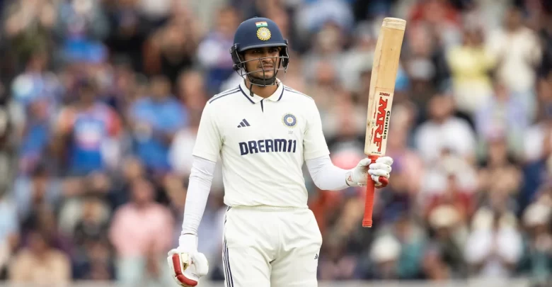 shubman gill celebrates half-century during india vs england fourth test in manchester
