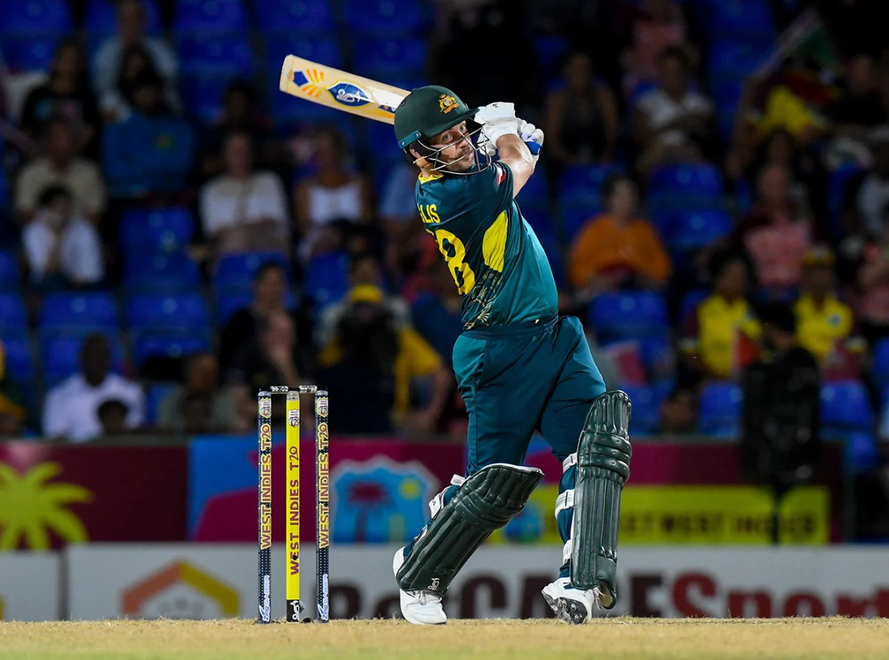 josh inglis batting aggressively during australia's run-chase against west indies