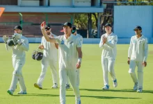 matt henry celebrates after taking six wickets against zimbabwe in bulawayo test