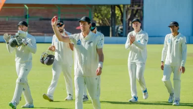 matt henry celebrates after taking six wickets against zimbabwe in bulawayo test