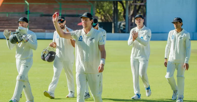 matt henry celebrates after taking six wickets against zimbabwe in bulawayo test