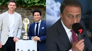sunil gavaskar questions absence of sachin tendulkar and james anderson at anderson tendulkar trophy presentation