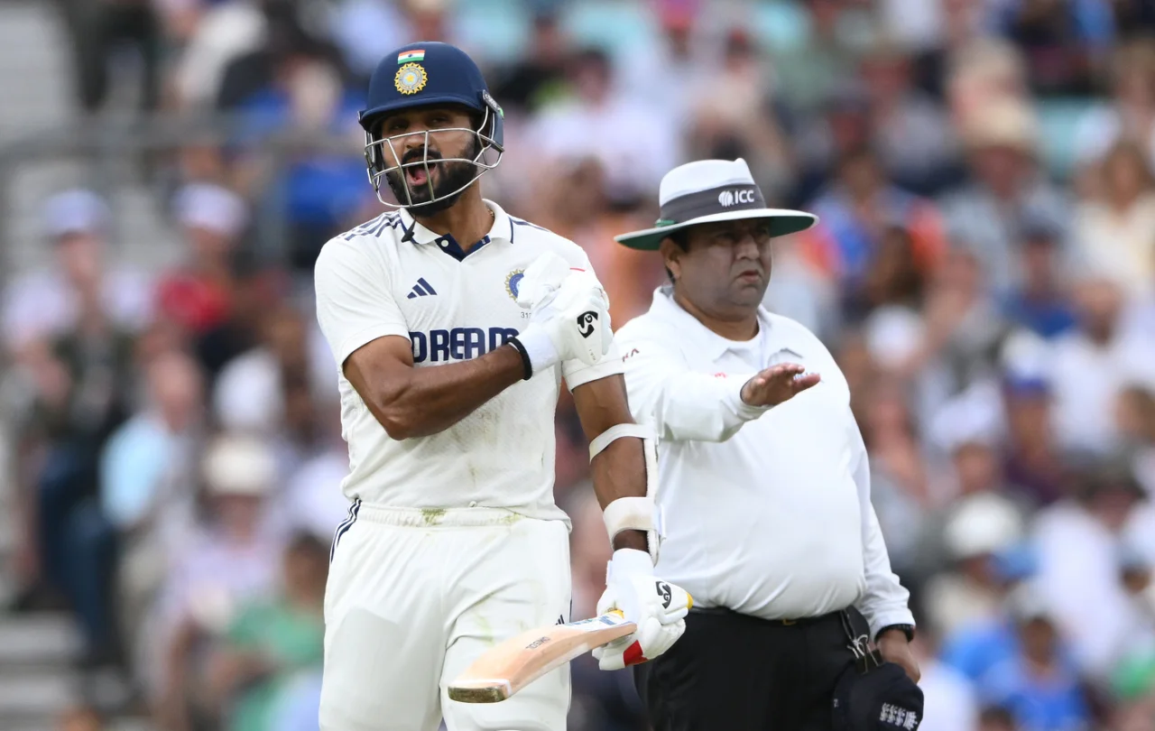 akash deep raises his bat after scoring a maiden test fifty against england