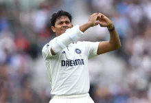 yashasvi jaiswal celebrates after scoring a test century against england at the oval