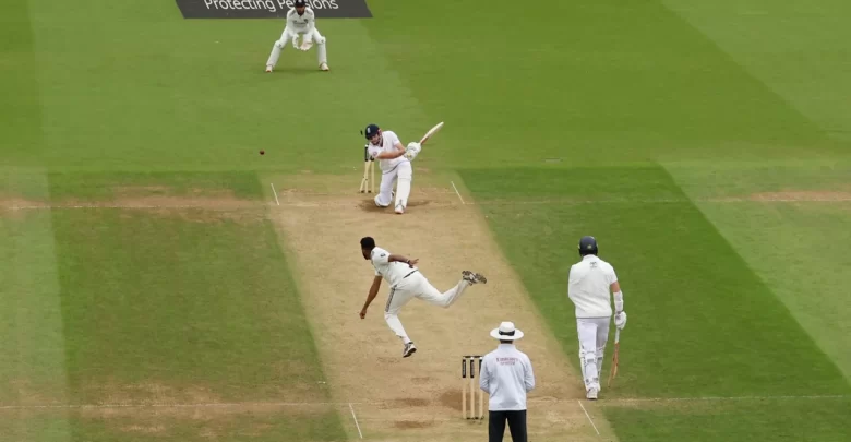 mohammed siraj celebrates after match-winning bowling performance at the oval