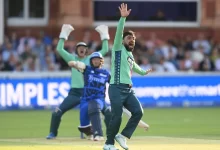rashid khan celebrates after taking three wickets on his oval invincibles debut in the hundred