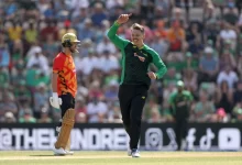 michael bracewell delivers three-wicket spell for southern brave against birmingham phoenix in the hundred 2025