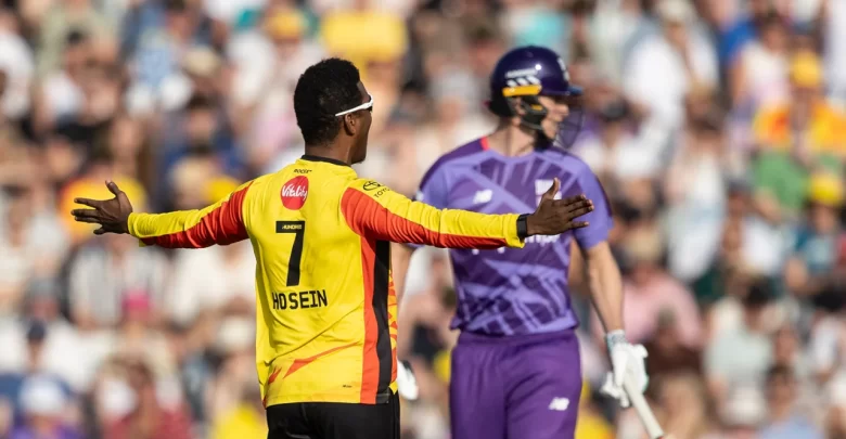akeal hosein delivers match-winning new-ball spell for trent rockets against northern superchargers in the hundred 2025