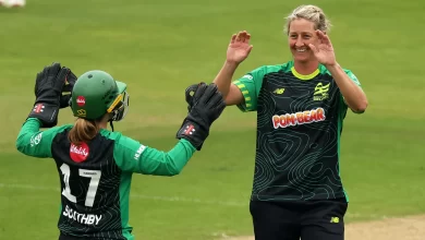 sophie devine celebrates taking three wickets against northern superchargers in women’s hundred 2025
