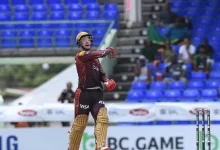 colin munro celebrates his century for trinbago knight riders in cpl 2025 against st kitts and nevis patriots